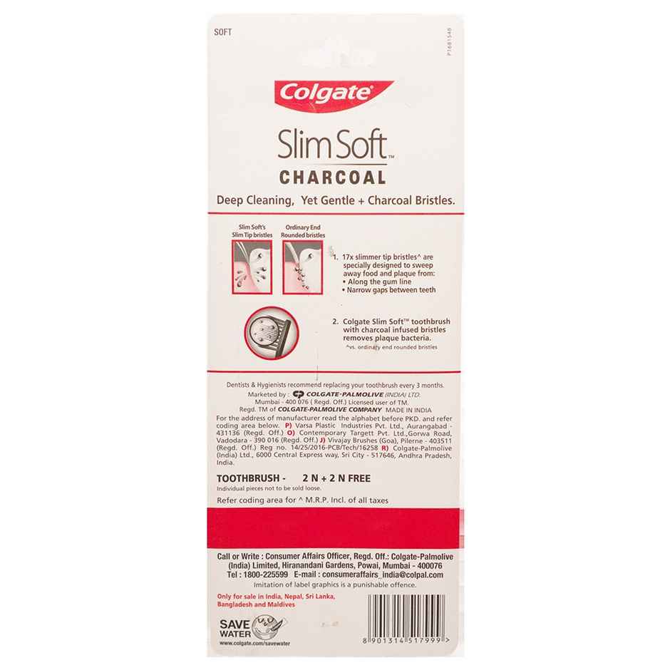 Colgate Slim Soft Charcoal Toothbrush Combo