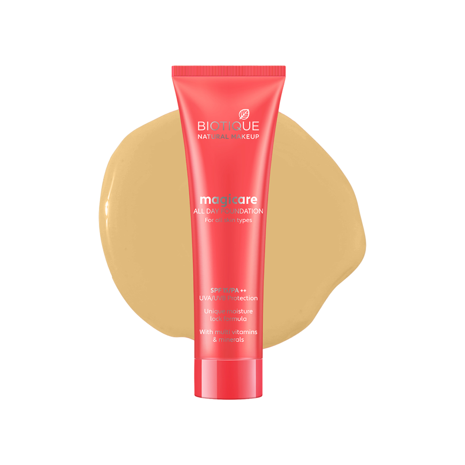 Biotique Natural Makeup Magicare All Day Foundation | Gypsum