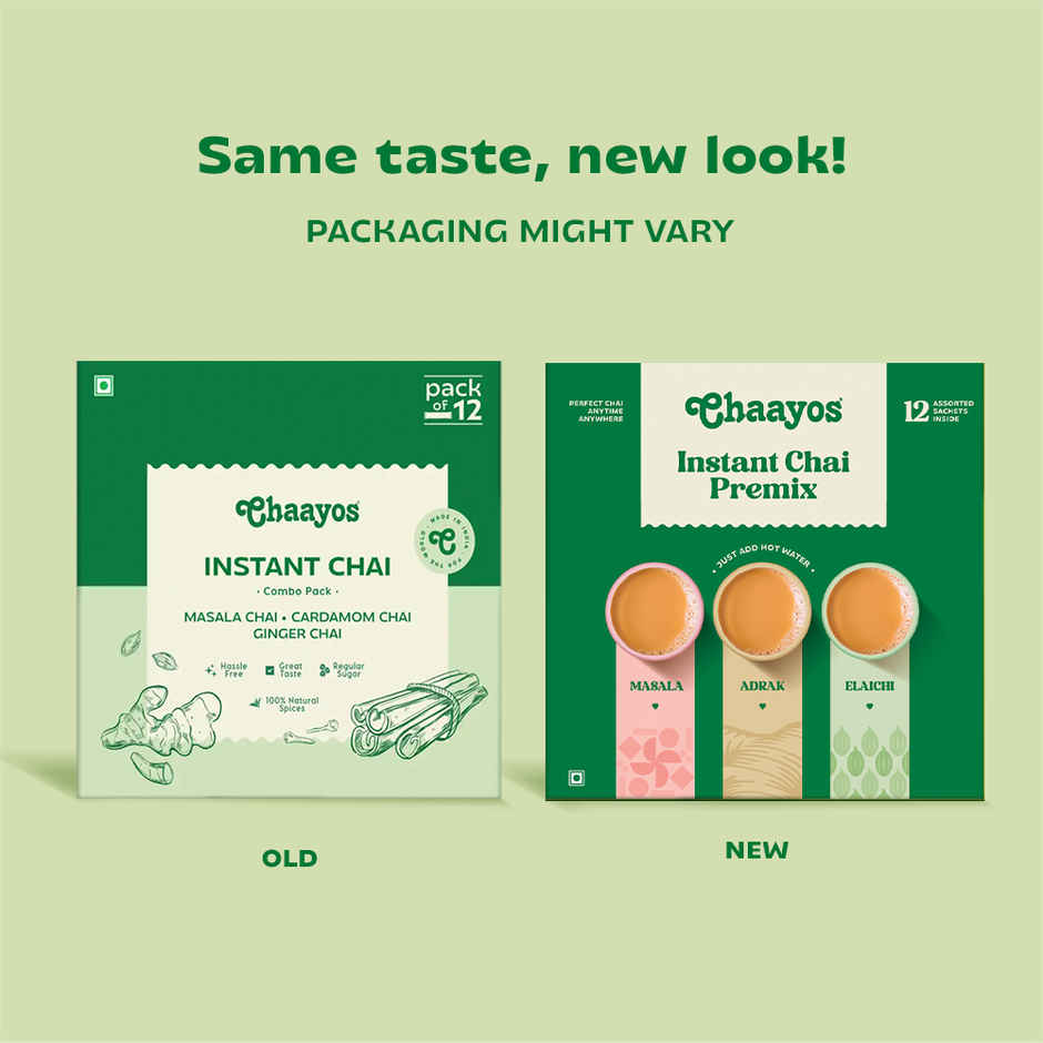 Chaayos Instant Tea Premix Combo / Masala + Elaichi + Ginger