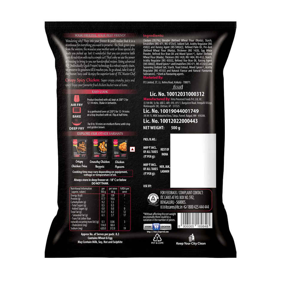 ITC Master Chef Crispy Spicy Chicken | High in Protein | No Added Preservatives | 6 pieces