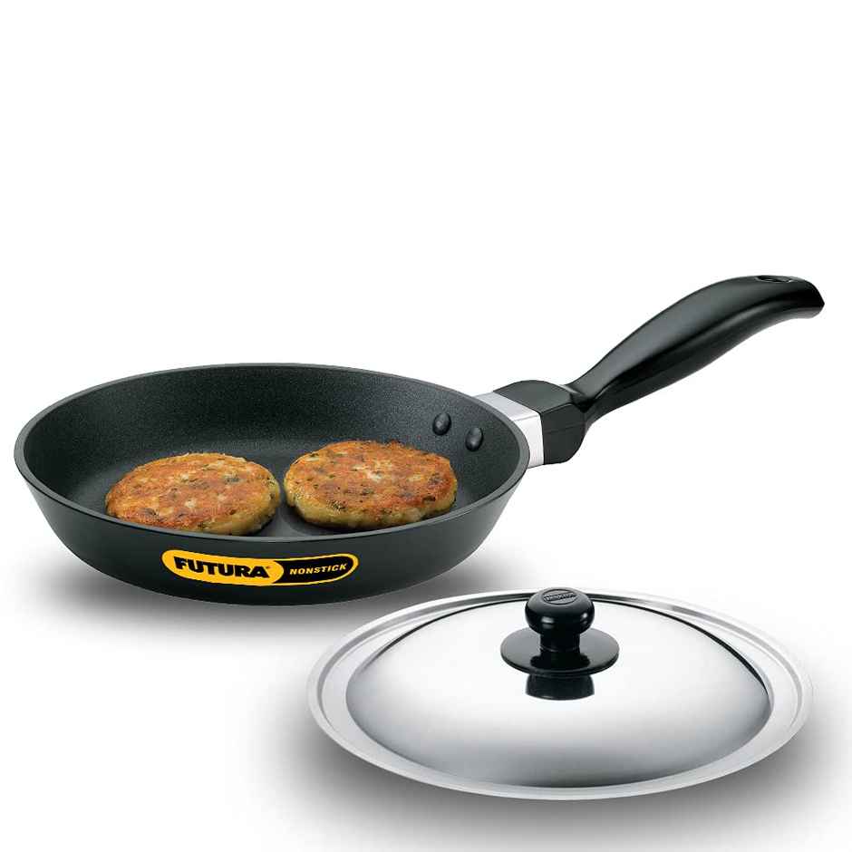 Hawkins Futura 20 Cm Frying Pan, Non Stick Fry Pan With Glass Lid, Small Frying Pan, Black (Nf20G)