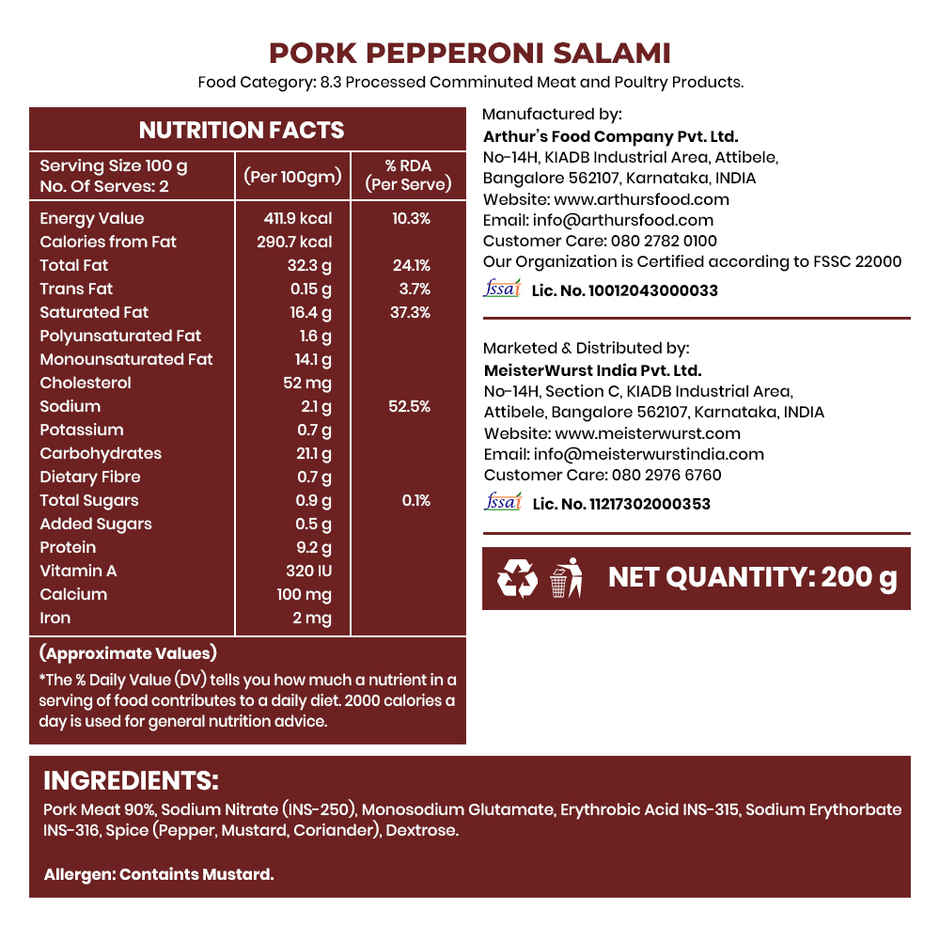 Meisterwurst Pork Pepperoni Salami