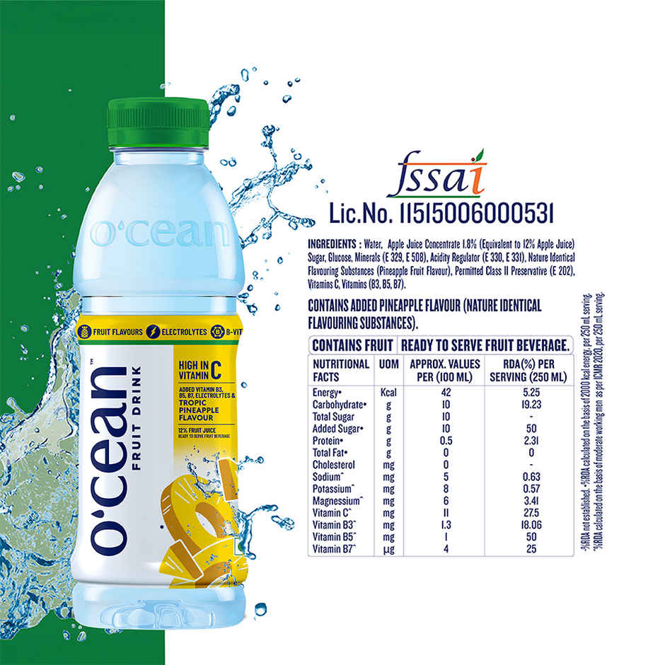 O'cean Beverages Pineapple Flavoured Water