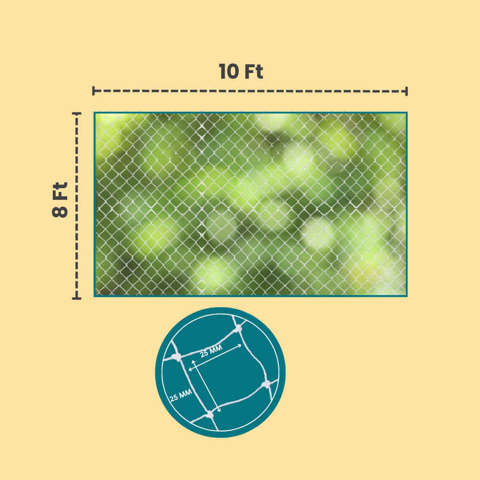 Nurturing Green Anti Bird Net | White Mesh Pigeon Net | Protection for Home, Balcony - 8 x 10 ft