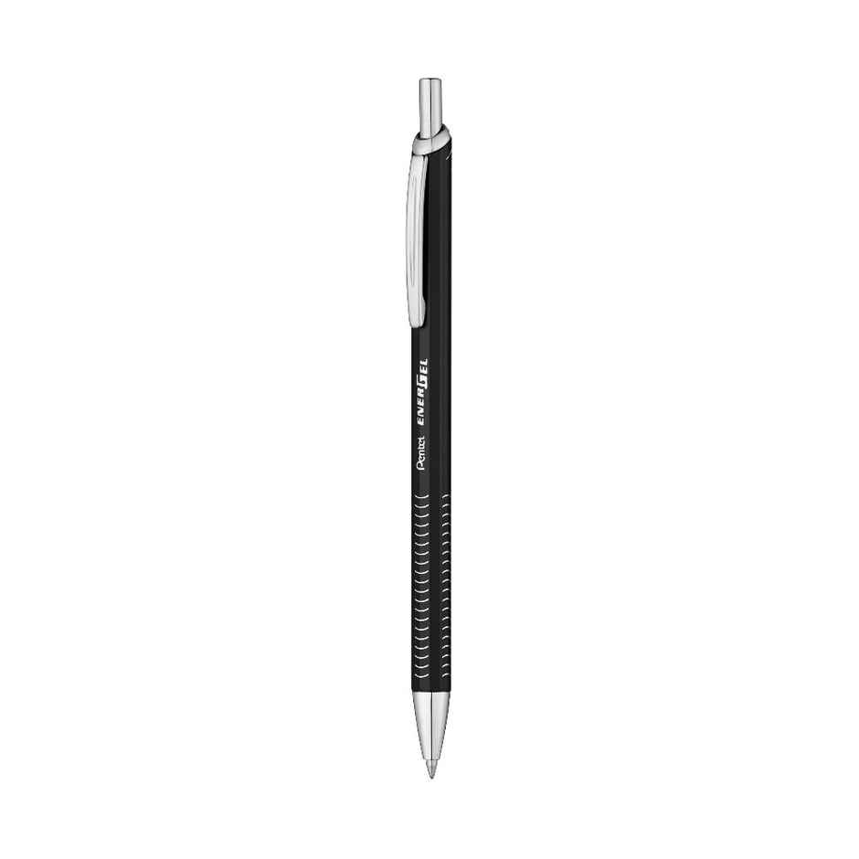 Pentel BL447 Energel Metal Lite Single Blister Black Body Blue Ink