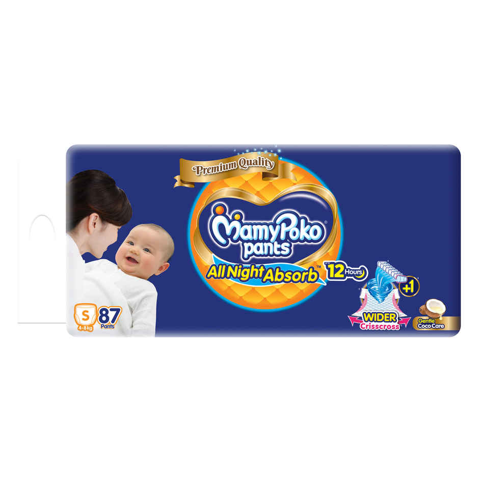 Mamypoko All Night Absorb Pant Style Diaper | S | 87 pcs
