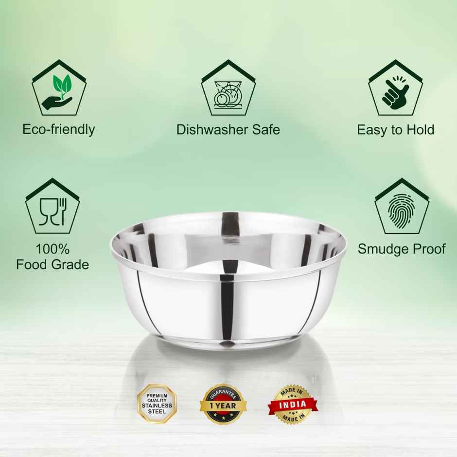 Bhalaria Stainless Steel Curry Bowl | Wati, Katori | Mirror Finish | 10 cm Dia | 200 ml