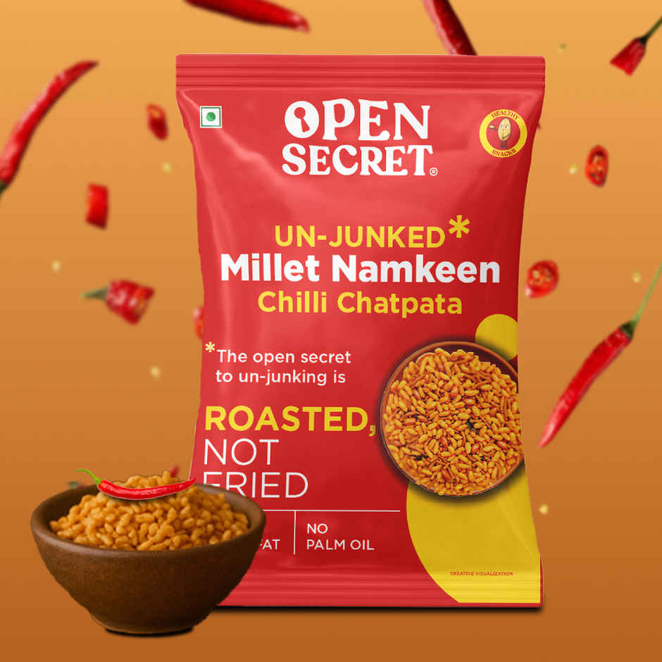 Open Secret Healthy Namkeen Chilli Chatpata | Roasted Snacks, No Palm Oil contains millets
