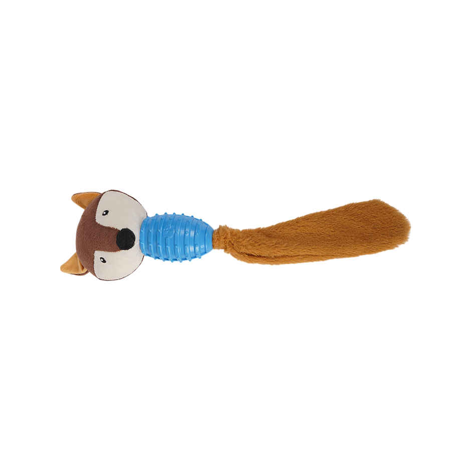 Super Pet Squirrel Plush Dog Toy | Blue & Brown