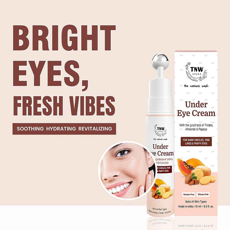 The Natural Wash Sun Under Eye Cream Metallic Roll-On for Dark Circles & Puffiness | All Skin Types
