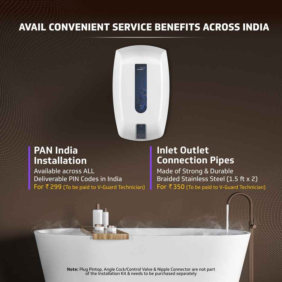 V-Guard Zio Instant Water Geyser | 3 Litre | 3000 W Heating | White-Blue