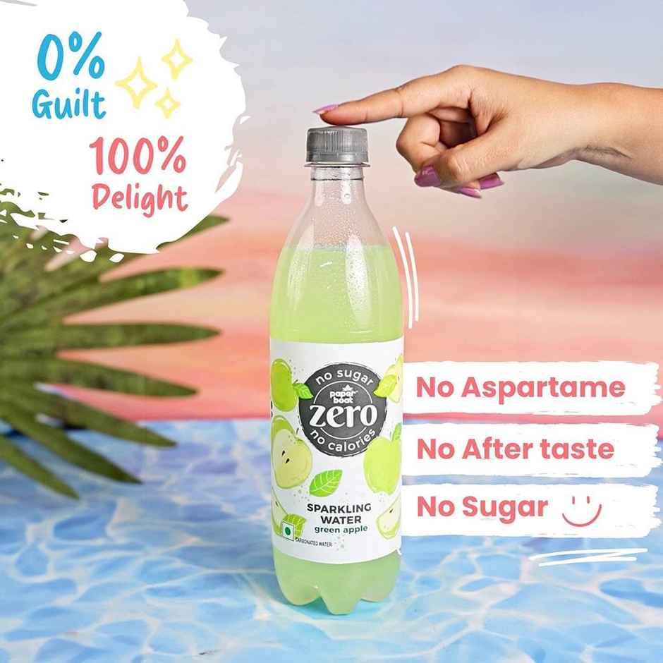 Paper Boat Zero Sugar Green Apple Sparkling Water | Sugar Free Cold Drink