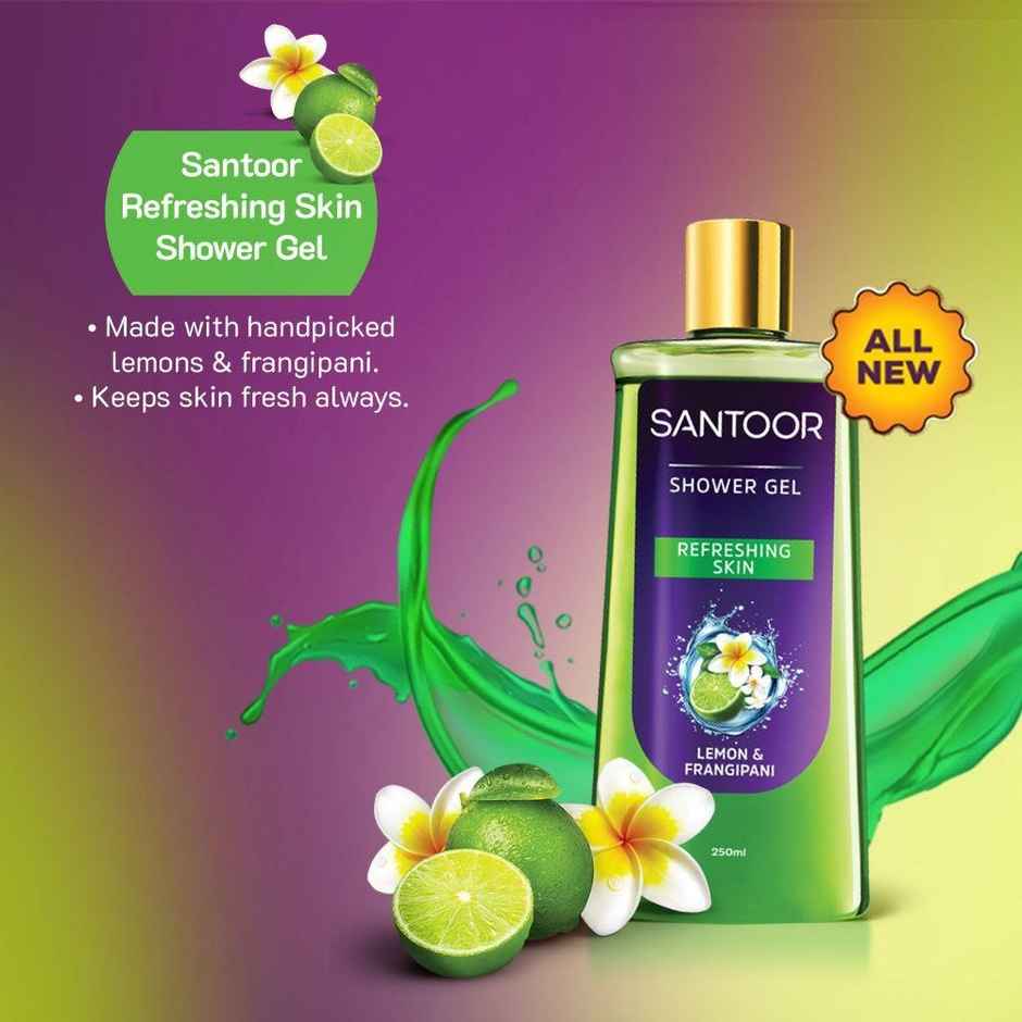 Santoor Shower Gel - Lemon and Frangipani