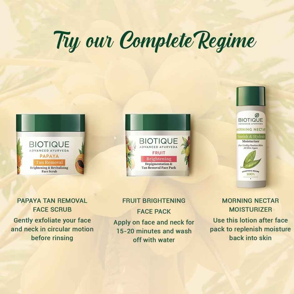 Biotique Papaya Tan Removal Brightening & Revitalizing Face Scrub Jar