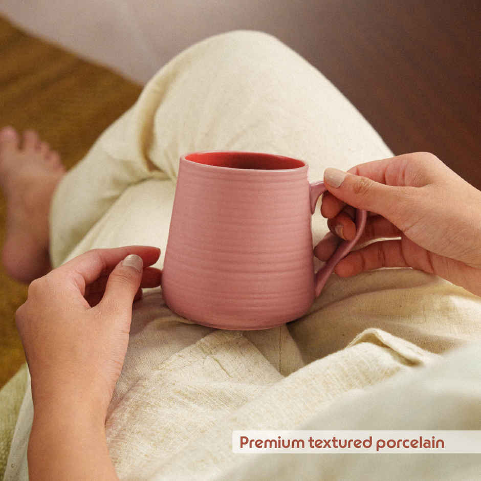 Borosil Porcelia Bello Blush Tea Coffee Porcelain Mug Set Microwave Dishwasher Safe