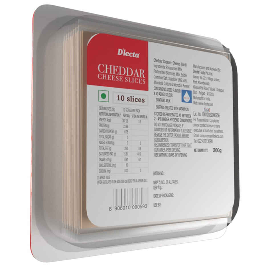 D'lecta 100% Cheddar Cheese Slices