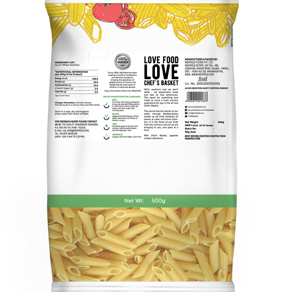 Chef's Basket - Durum Wheat Penne Pasta Pouch