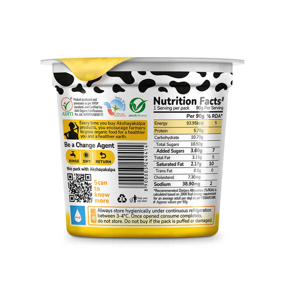 Akshayakalpa Organic Greek Yogurt - Mango