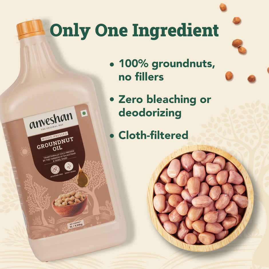 Anveshan Groundnut (Peanut) Wood Pressed Oil | Healthy Cooking Oil