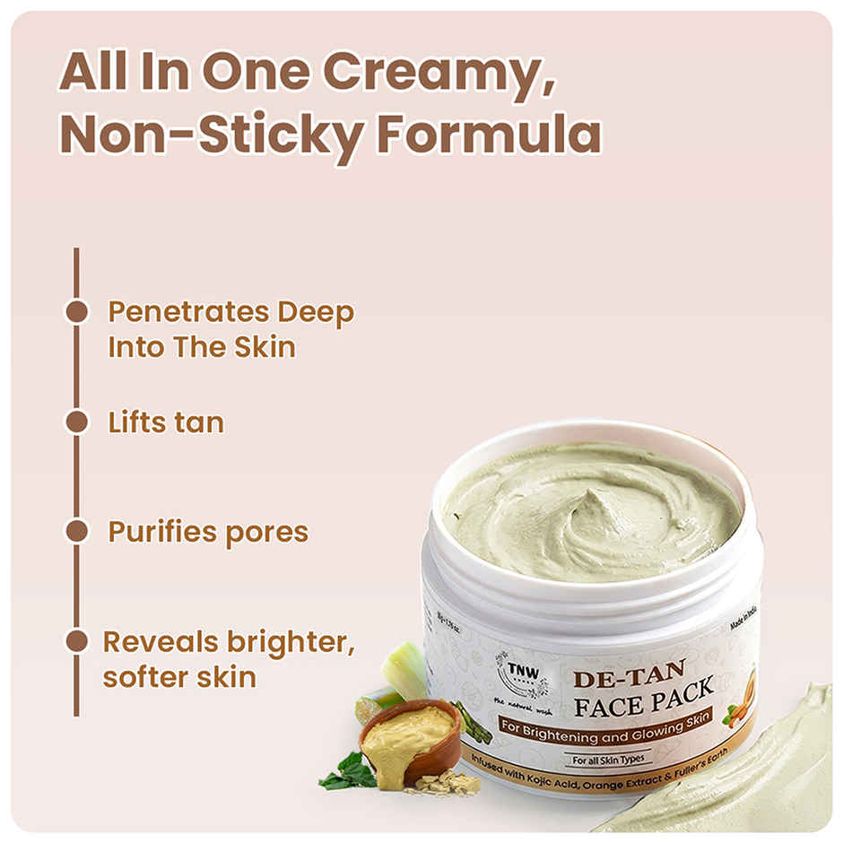 TNW The Natural Wash De-Tan Face Pack for Glowing Skin and Tan Removal with Orange Extract