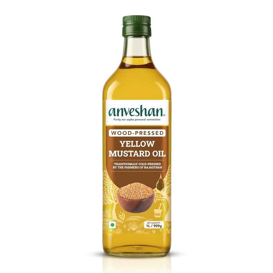Anveshan Yellow Mustard (Sarson) Wood Cold Pressed Oil