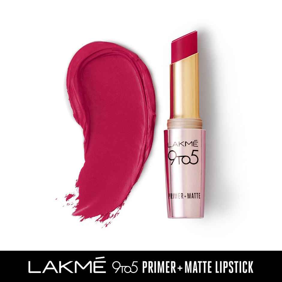 Lakme 9to5 Powerplay Priming Matte Lipstick, Lasts 16hrs, Rose Day