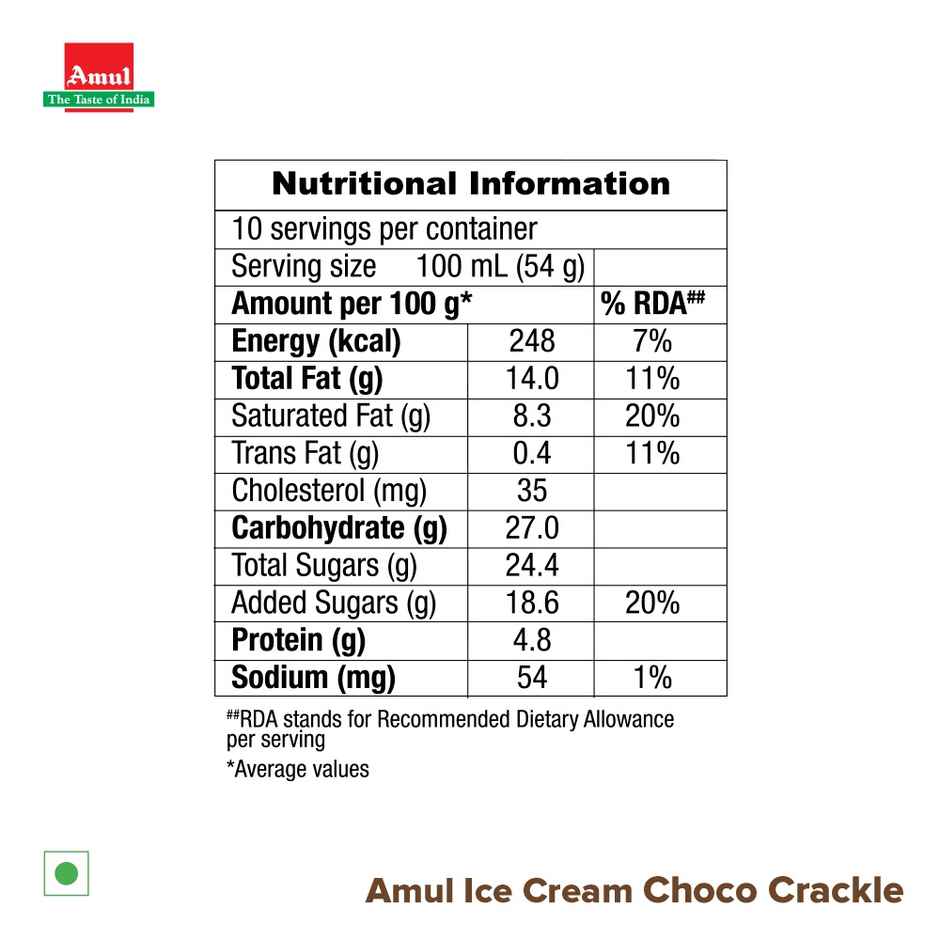 Amul Choco Crackle Icecream Tub
