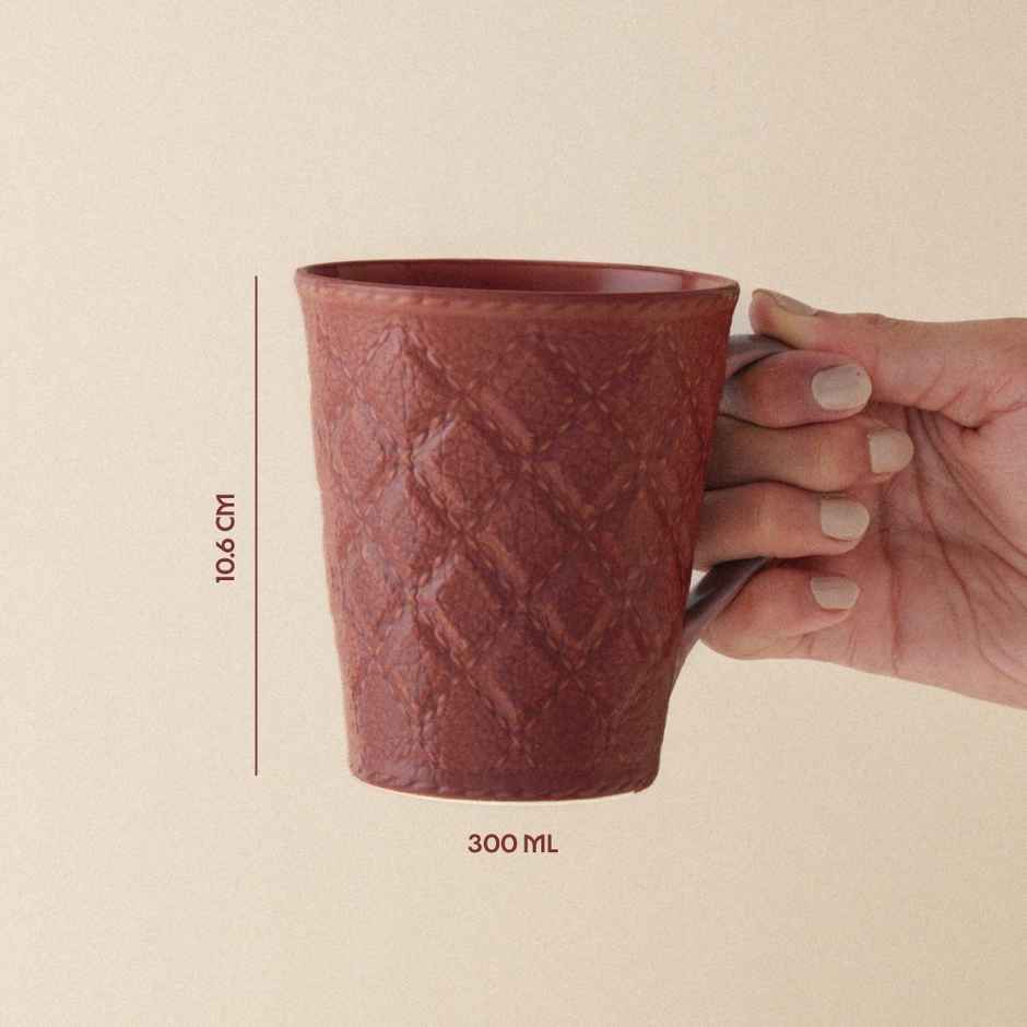 Borosil Porcelia Velvetto Terra Tea Coffee Porcelain Mug Set Microwave Dishwasher Safe