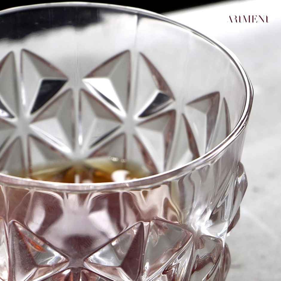 Crystal Diamond Cut Whisky Glasses | Set Of 4 | 210 ml | The Artment