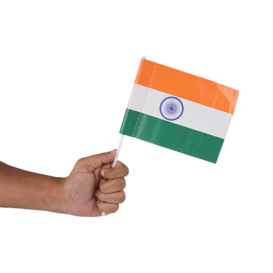 Indian National Paper Flag | Pack of 5 | Handheld Flags | Picfest