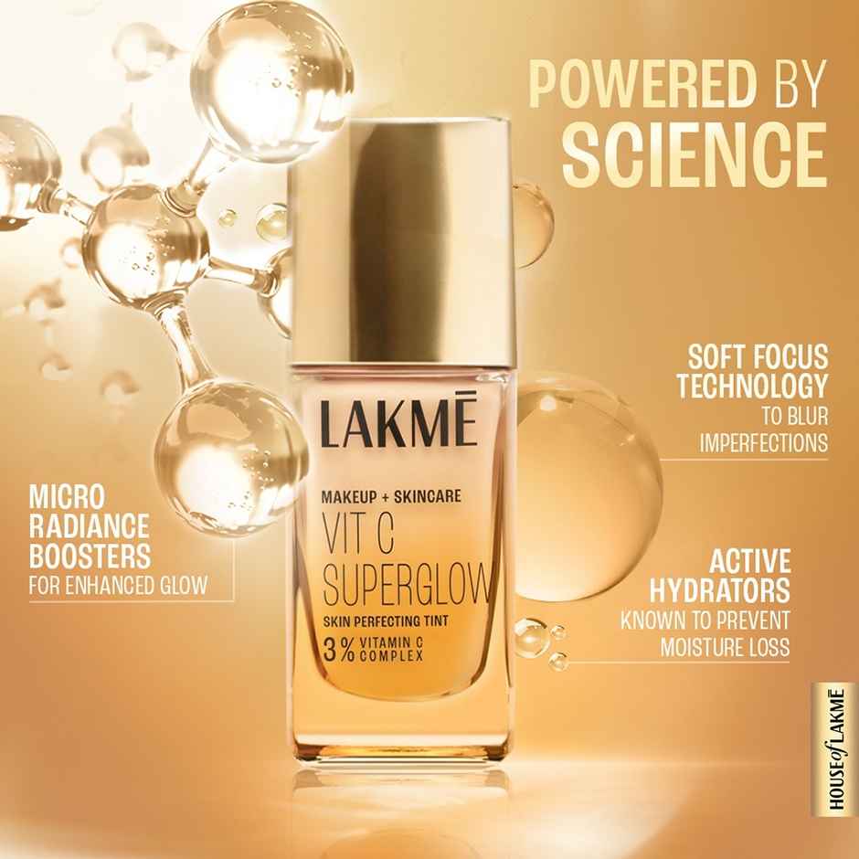 Lakme Makeup+Skincare VitC Superglow Skin Perfecting Tint Warm Beige W240