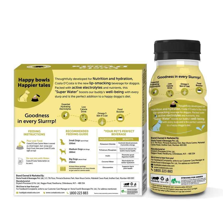 Costa D'Costa Nutrient-Infused Drink For Dogs | Age Group - 1 to 8 years