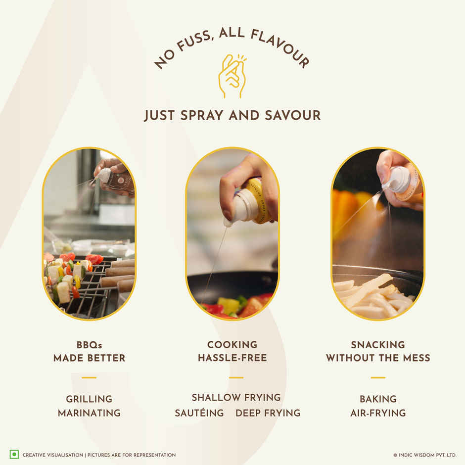 Indic Wisdom Nava Spray - Sunflower Wood Pressed Oil (Spray for cooking)