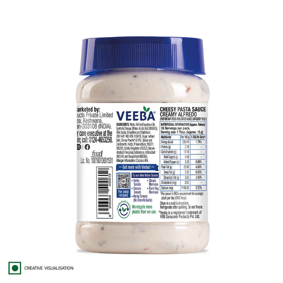 Veeba Cheesy Pasta Sauce Creamy Alfredo