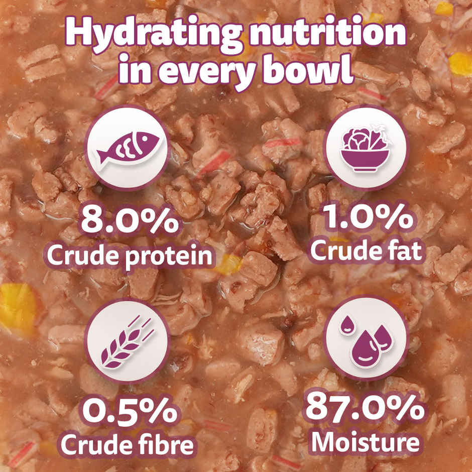 Whiskas Tasty Mix Adult Wet Cat Food, Tuna with Kanikama & Carrot in Gravy