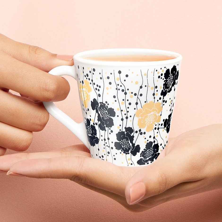 Larah By Borosil Dreamer Opalware Mug, Tea/Coffee Mug, 160Ml Each,Microwave & Dishwasher Safe