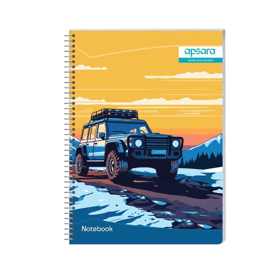 Apsara Spiral Bound Single Line 1 Subject Notebook 60gsm | 160 Pages | 24 x 18 cm | Covers May Varry