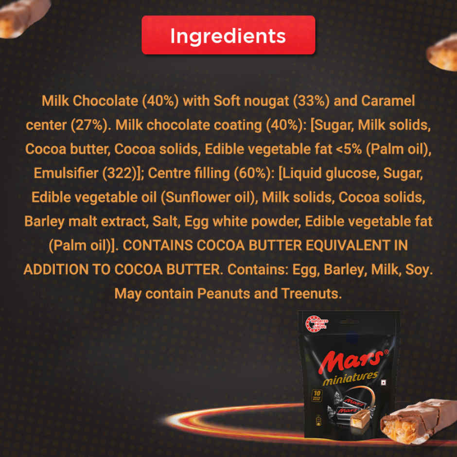 Mars Miniatures Nougat & Caramel Filled Chocolate Pack