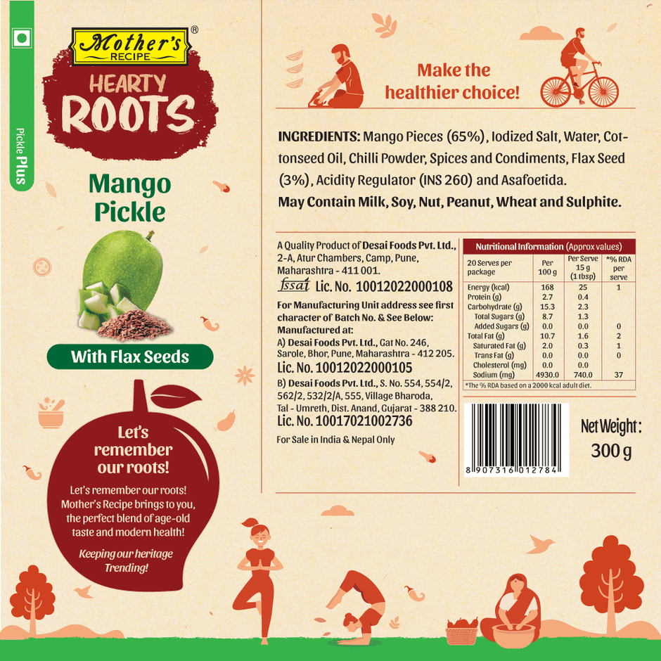 Mothers Recipe Hearty Roots Mango Pickle With Flax Seeds