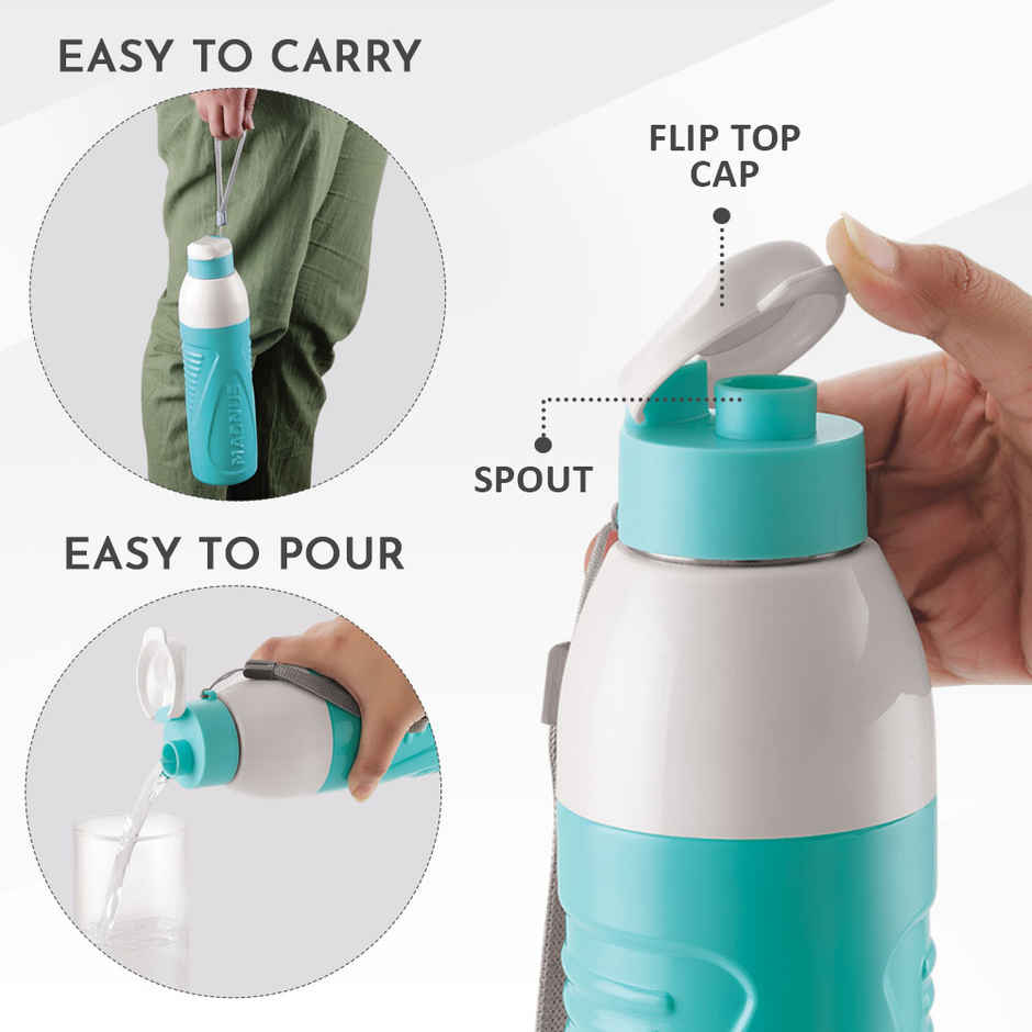 Magnus HyDrive 600 Insulated Sports Water Bottle | Teal & White | 580 ml