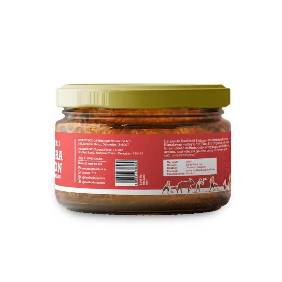 First Bud Organics Premium Kashmiri Mogra Saffron | Absolutely Pure Saffron | Handpicked | Grade A++