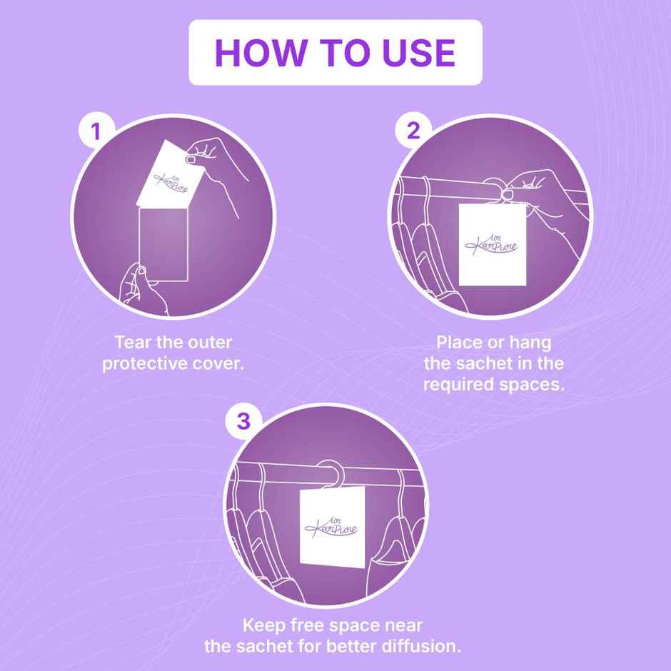 Lavender Camphor Sachet by Air Karpure|Car, Bathroom, Wardrobe & Room Freshener|From House of Cycle