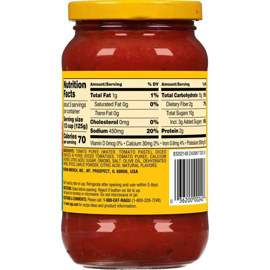 Ragu Tomato Garlic & Onion Pasta Sauce (S)