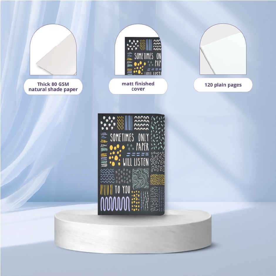 Papboo Ruled Soft Bound Notebook Matte Finished Cover, 120 Pages, 80 Gsm - Sometimes