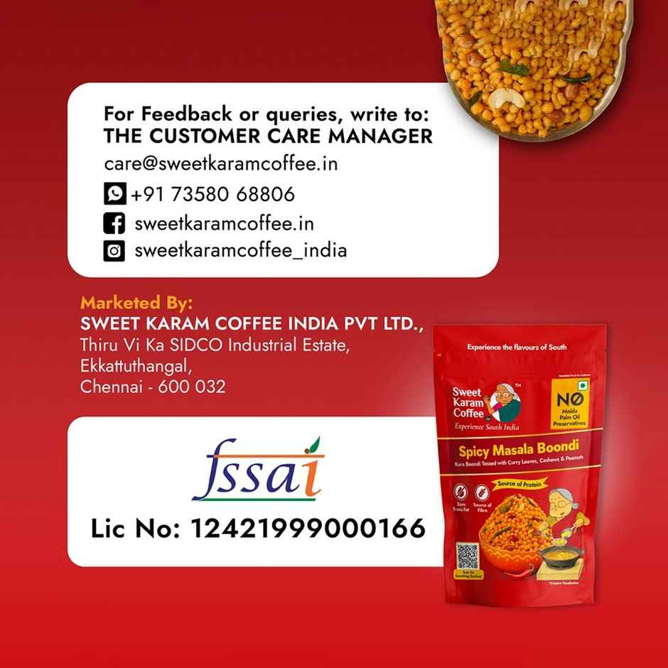 Sweet Karam Coffee Spicy Masala Boondi Namkeen | No Palm Oil