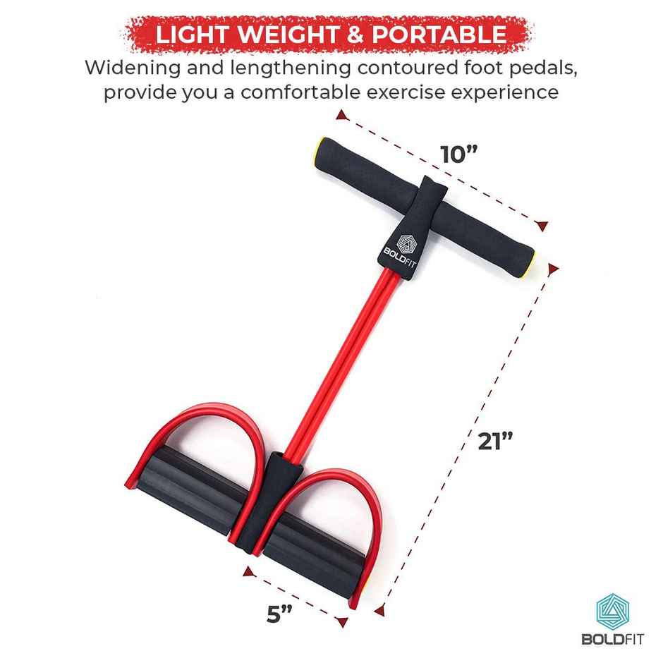 Boldfit Rubber Tummy Trimmer For Ab Exercise Stomach Exercise - Red And Black