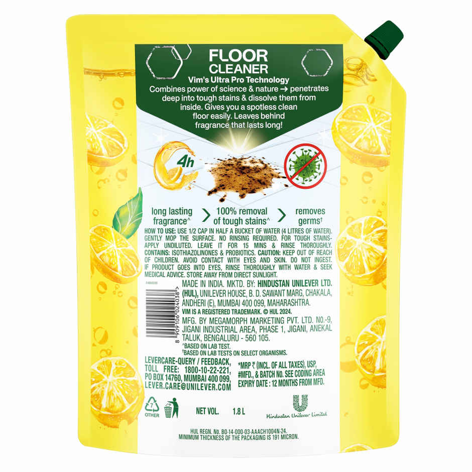 Vim Lemon Ultrapro Floor Cleaner | Pouch