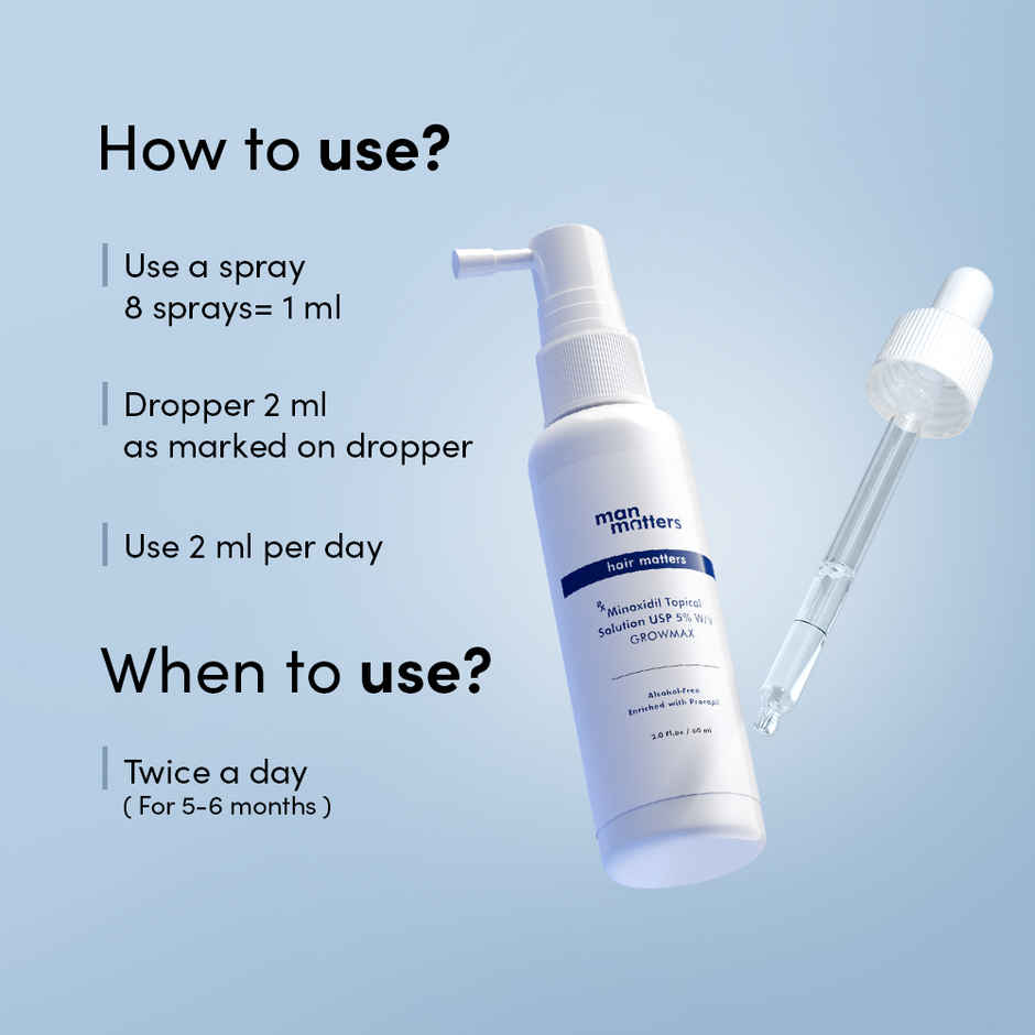Man Matters Minoxidil 5% Growmax Topical Solution | For stage 2 hairfall