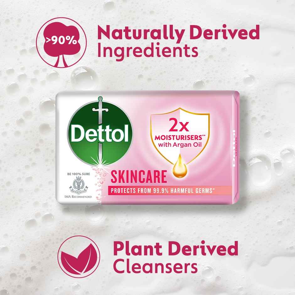 Dettol Skincare Bath Soap - Moisturising Bathing Soaps With Argan Oil Pack Of 5
