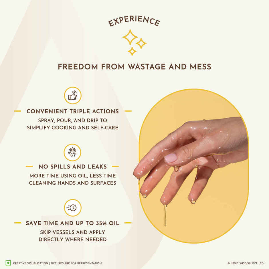 Indic Wisdom Nava Spray | Sunflower Wood Pressed Oil | Spray For Cooking